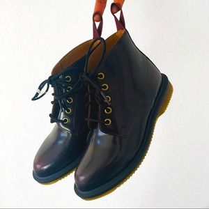 Cherry Red Arcadia Emmeline Lace Up Boots